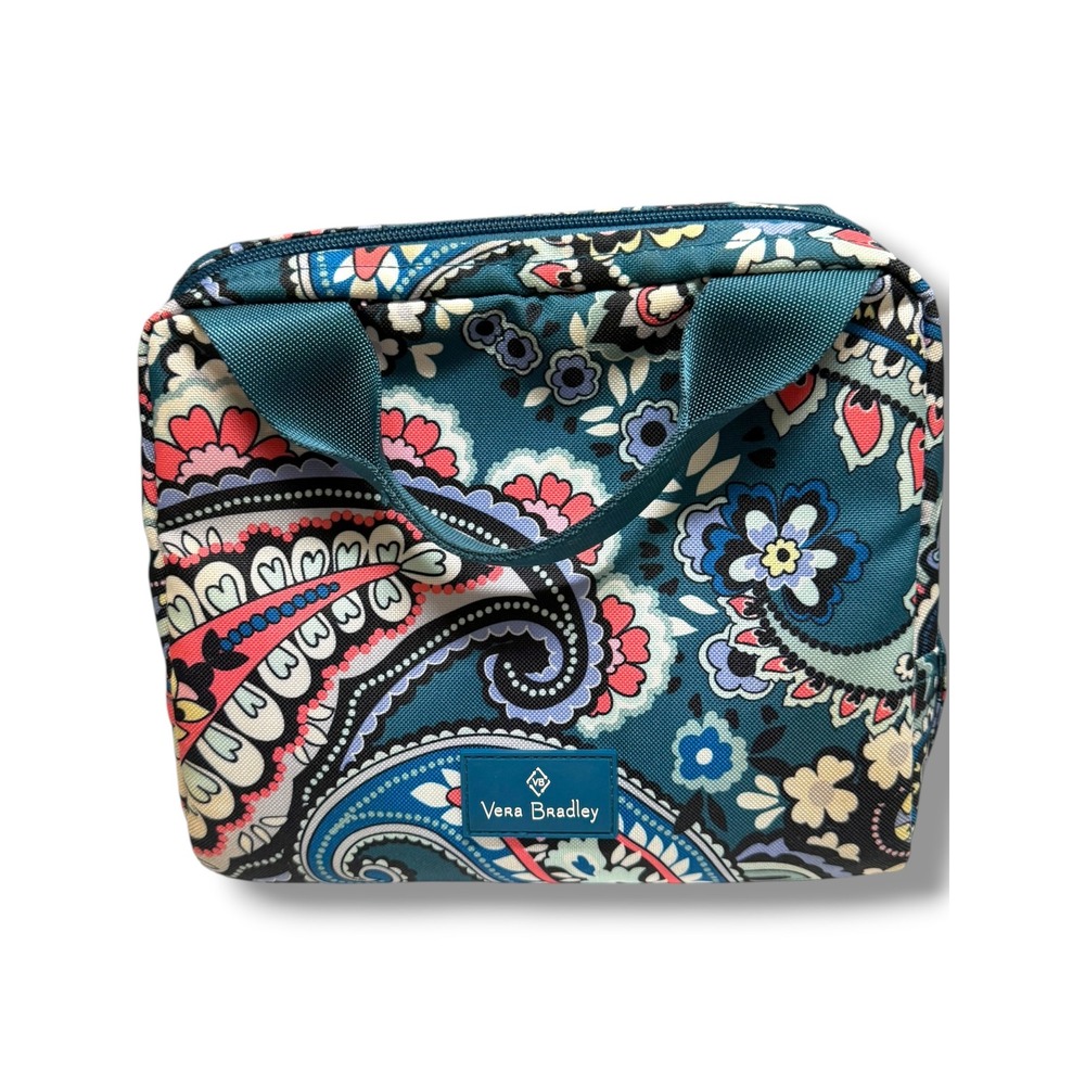 Vera Bradley Lunch Bunch Haymarket Paisley Insulated Lunch Bag Teal‎ Floral Tote